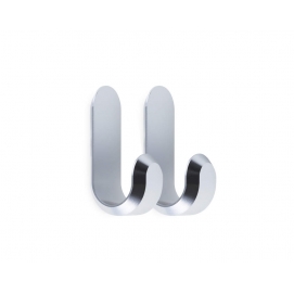 Věšák Curve Mini Hooks – set 2 ks silver - výprodej
